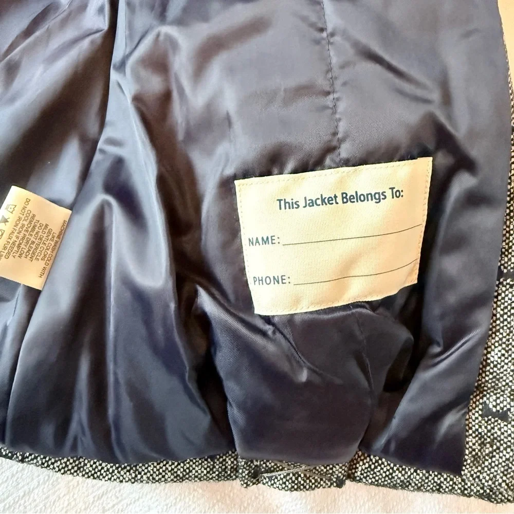 Y2K inspired OshKosh girls size 5 tweed wool blend pea coat with bows and hood